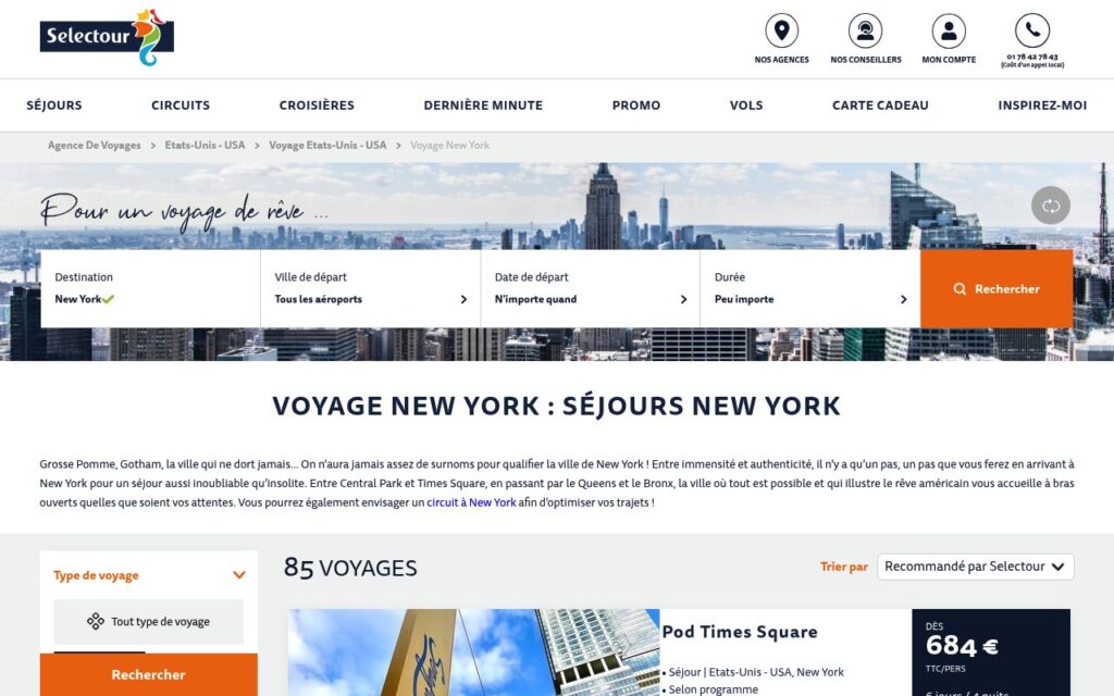 selectour voyage newyork